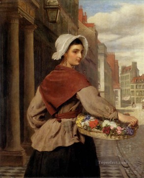 ウィリアム・パウエル・フリス Painting - 『花売り』 ヴィクトリア朝の社交界 ウィリアム・パウエル・フリス